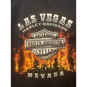 Harley-Davidson H-D T-Shirt Las Vegas Nevada Biker 4XL 100% Cotton Flames Fire